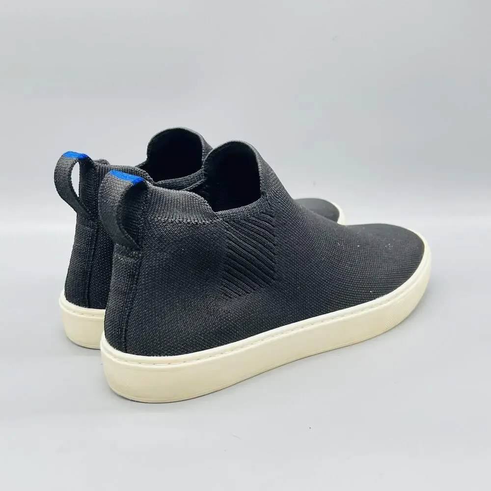 Rothy's Shoes Womens 9.5 Black Knit Mid Top Slip On Sneakers Comfort Casual
